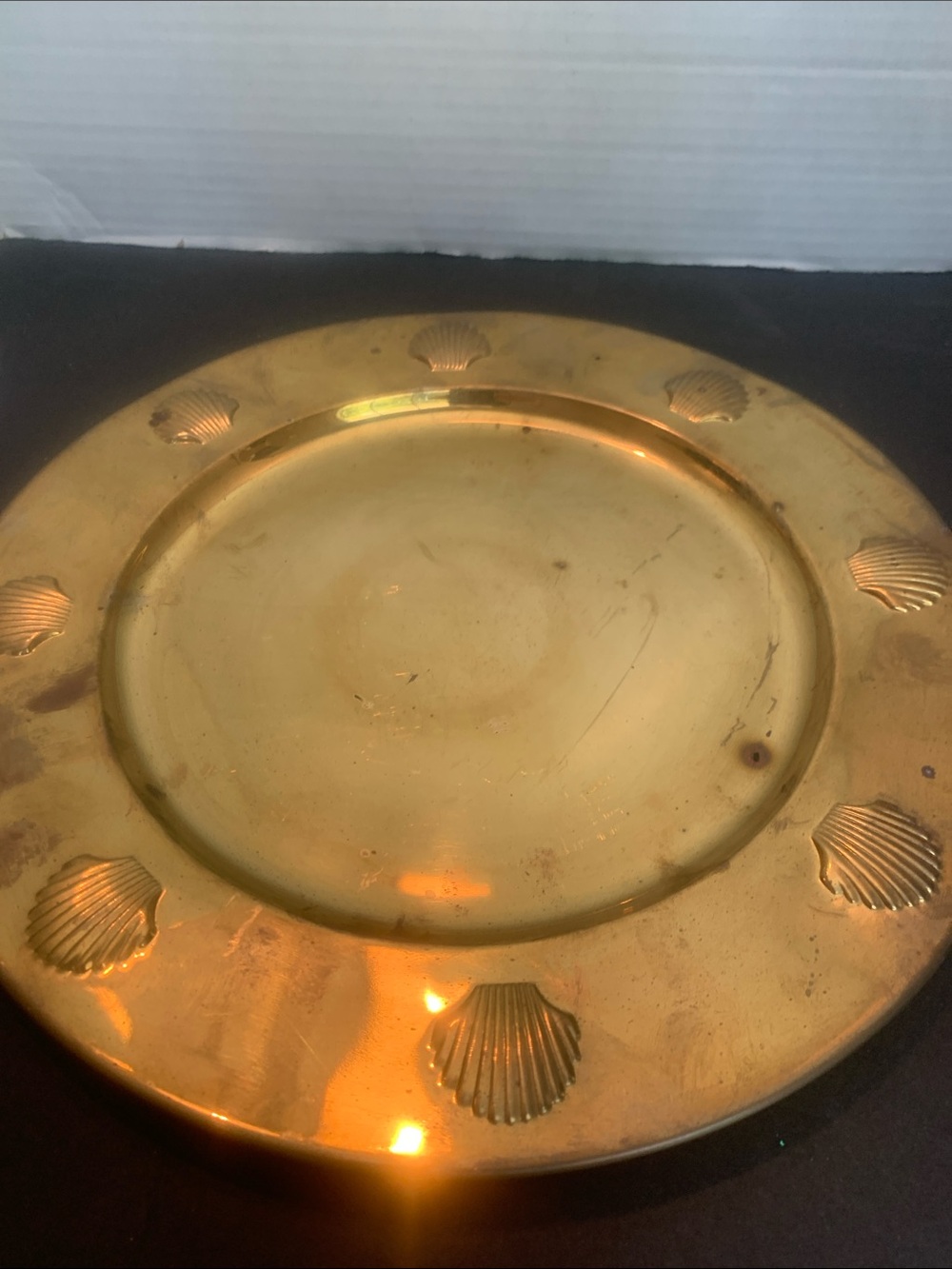 Set of 8 12 inch Brass Shell Plate Chargers - Picture 8 of 10